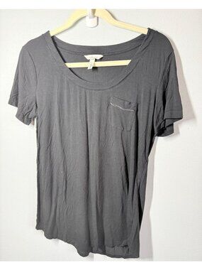 Soma Womens Black Short Sleeve Pajama Top Size Small Scoop Neck Soft Lounge